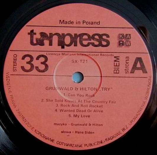 Jerzy Grunwald & Jan Hilton  - "Try" [по заказу польской фирмы TONPRESS, SX-T21]