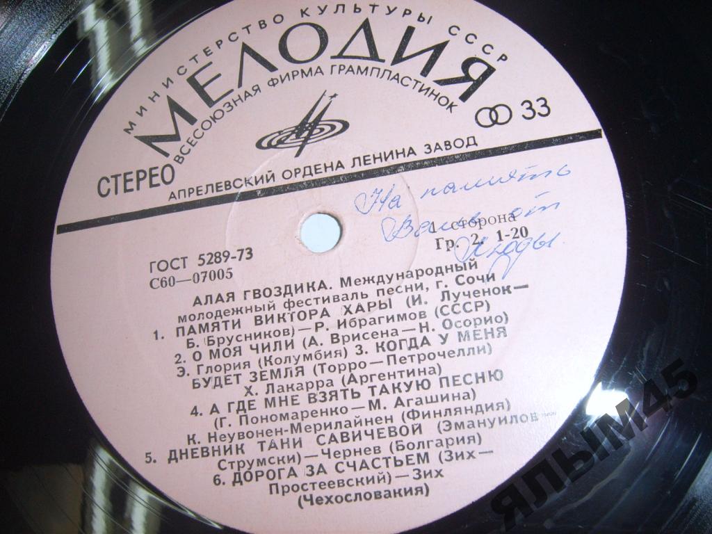 АЛАЯ ГВОЗДИКА. Международный молодежный фестиваль песни в Сочи.