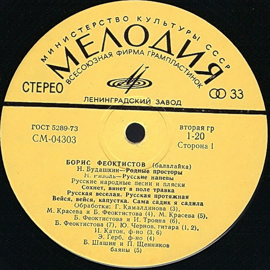 Борис ФЕОКТИСТОВ (балалайка) "Русская балалайка"