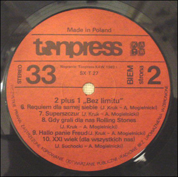 Dwa Plus Jeden  - Bez limitu  [по заказу польской фирмы TONPRESS, SX-T27]