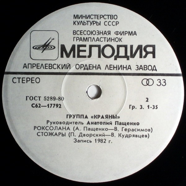 Группа "КРАЯНЫ", руководитель Анатолий ПАЩЕНКО
