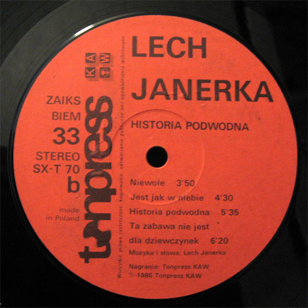 Lech Janerka - "Historia podwodna" [по заказу польской фирмы TONPRESS]