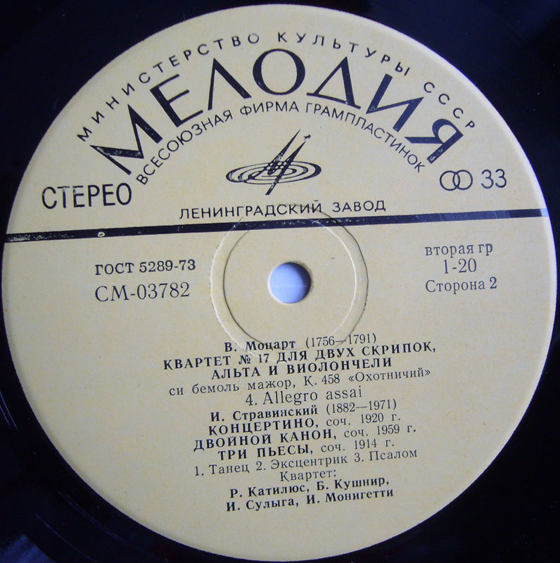 В. МОЦАРТ, И. СТРАВИНСКИЙ