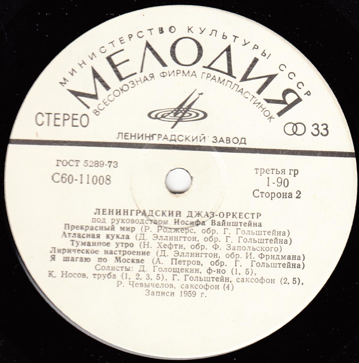 Джаз-оркестр под руководством Иосифа Вайнштейна