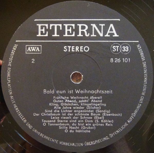 Bald nun ist Weihnachtszeit [по заказу немецкой фирмы ETERNA, 8 26 101]