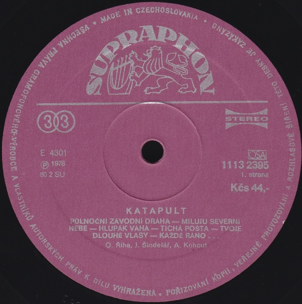 Katapult  [по заказу чешской фирмы SUPRAPHON, 1113 2395]