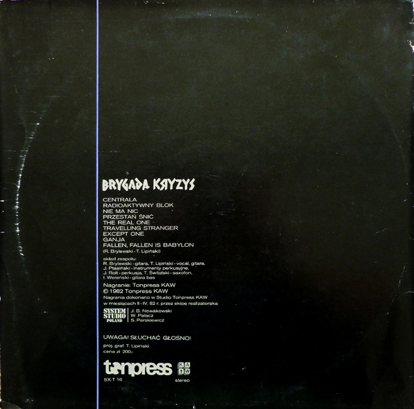 Brygada Kryzys ‎– Brygada Kryzys [по заказу польской фирмы TONPRESS, SX-T16]
