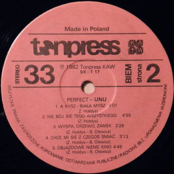 Perfect  - "Unu" [по заказу польской фирмы TONPRESS, SX-T17]