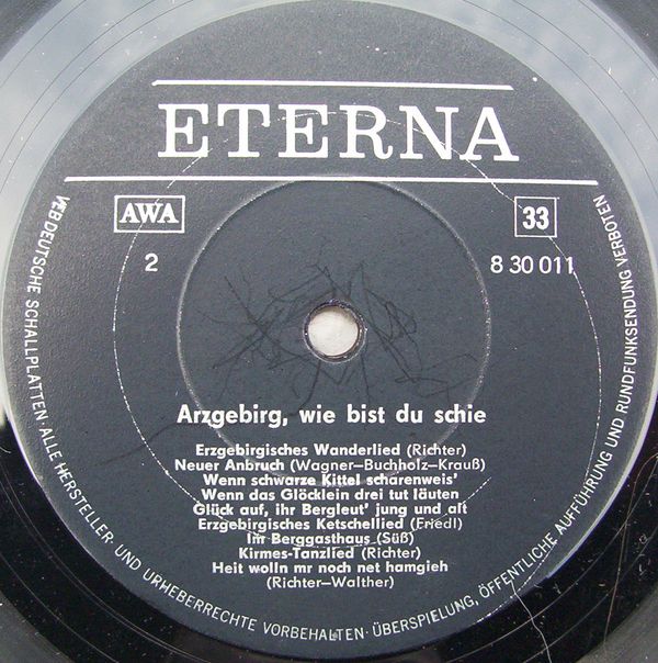 Arzgebirg, wie bist du schie [по заказу немецкой фирмы ETERNA, 8 30 011]