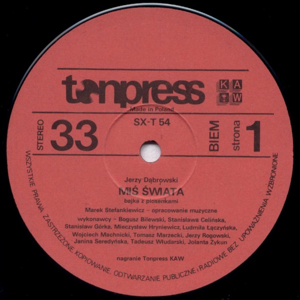 Jerzy Dąbrowski ‎– Miś Świata [по заказу польской фирмы TONPRESS]