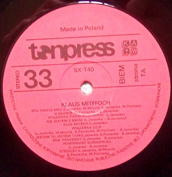 Klaus Mitffoch ‎– Klaus Mitffoch [по заказу польской фирмы TONPRESS]