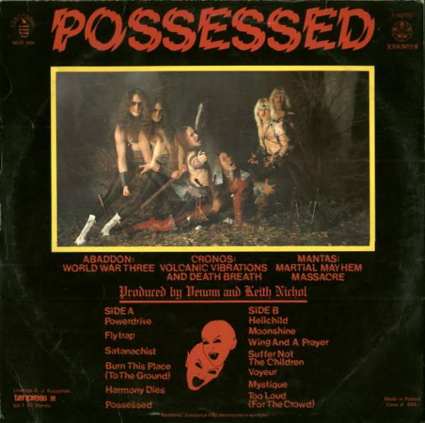 Venom ‎– Possessed [по заказу польской фирмы TONPRESS]