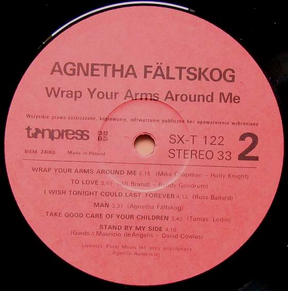 Agnetha Faltskog -"Wrap you arms around me" [по заказу польской фирмы TONPRESS]