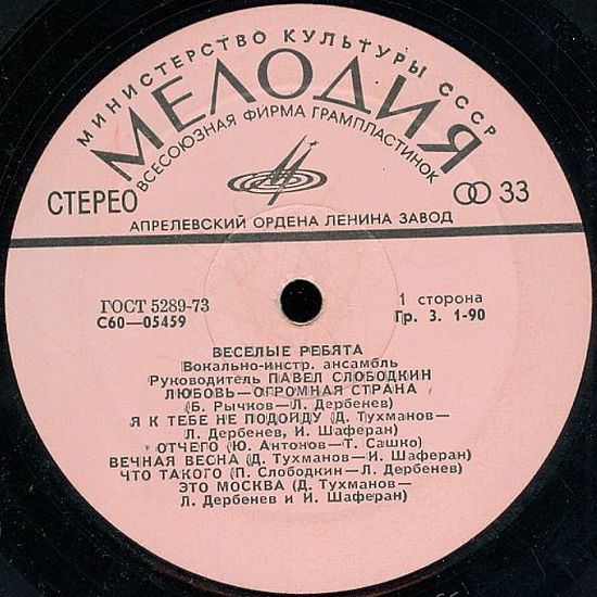 ВИА «Веселые ребята». Любовь – огромная страна