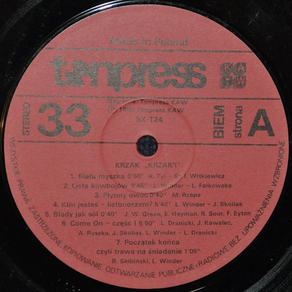 Krzak ‎– Krzak'i [по заказу польской фирмы TONPRESS, SX-T24]