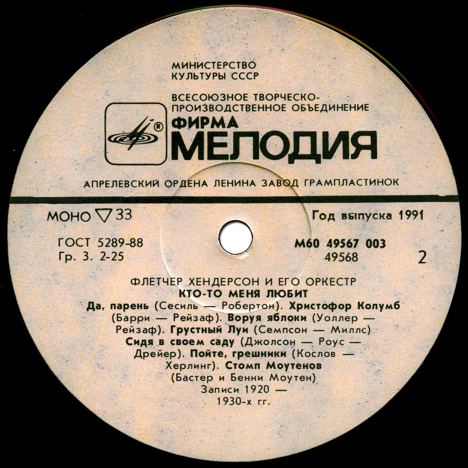 ФЛЕТЧЕР ХЕНДЕРСОН И ЕГО ОРКЕСТР. «Кто-то меня любит»