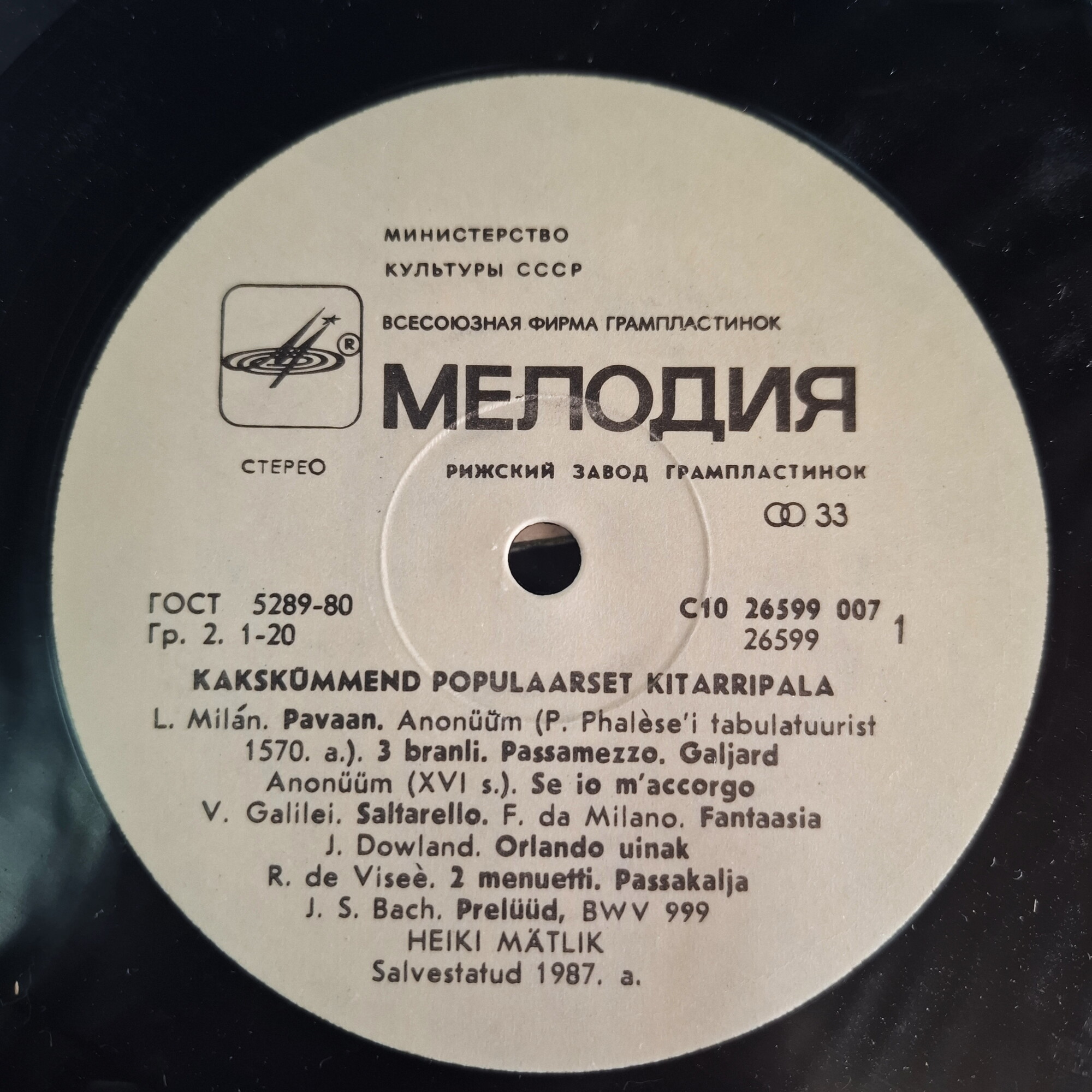 Хейки МЯТЛИК (гитара). Двадцать популярных пьес для гитары