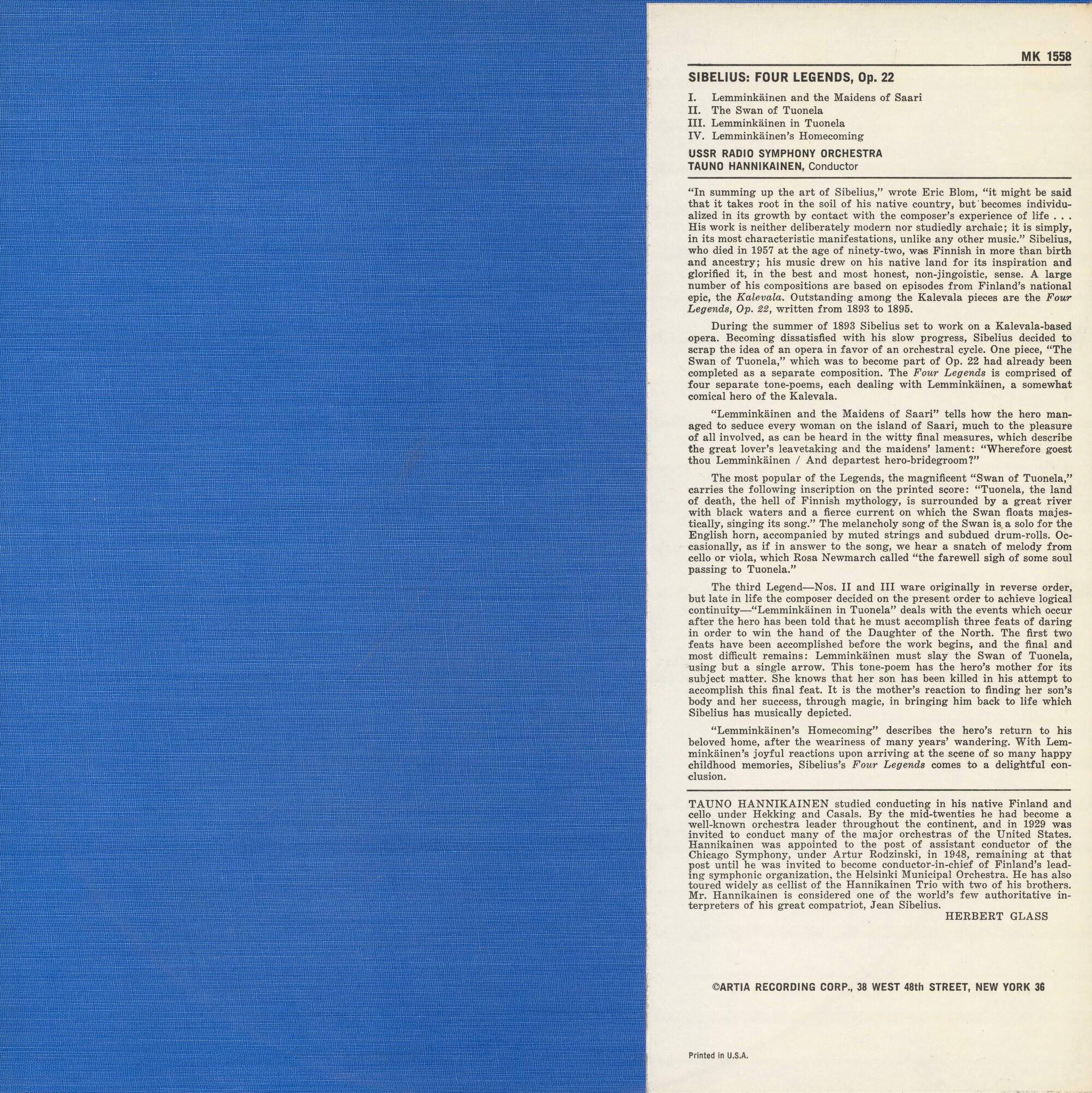 Ян Сибелиус: Четыре легенды для симфонического оркестра, соч. 22