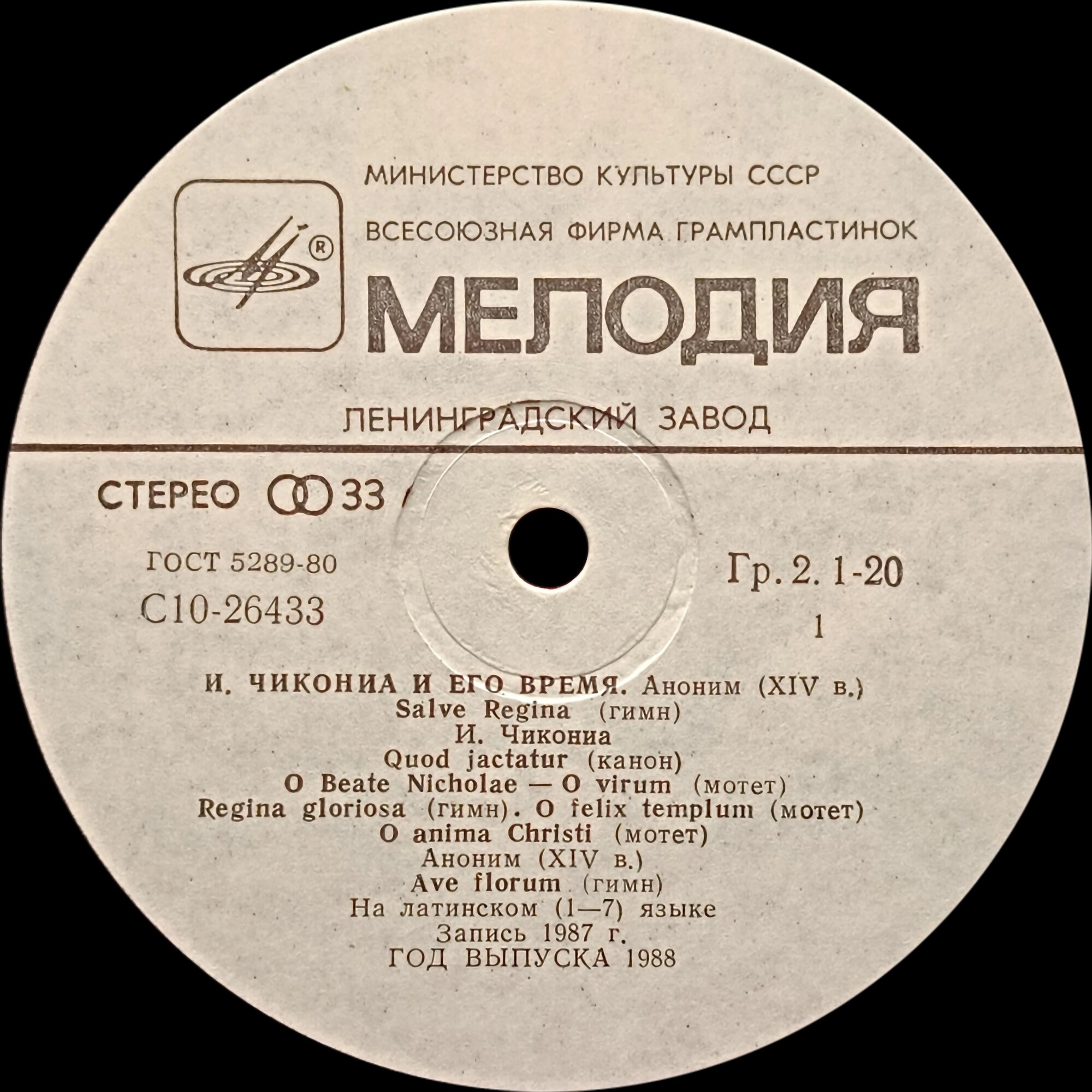 Иоханнес Чикониа и его время - Ансамбль "Pro anima"