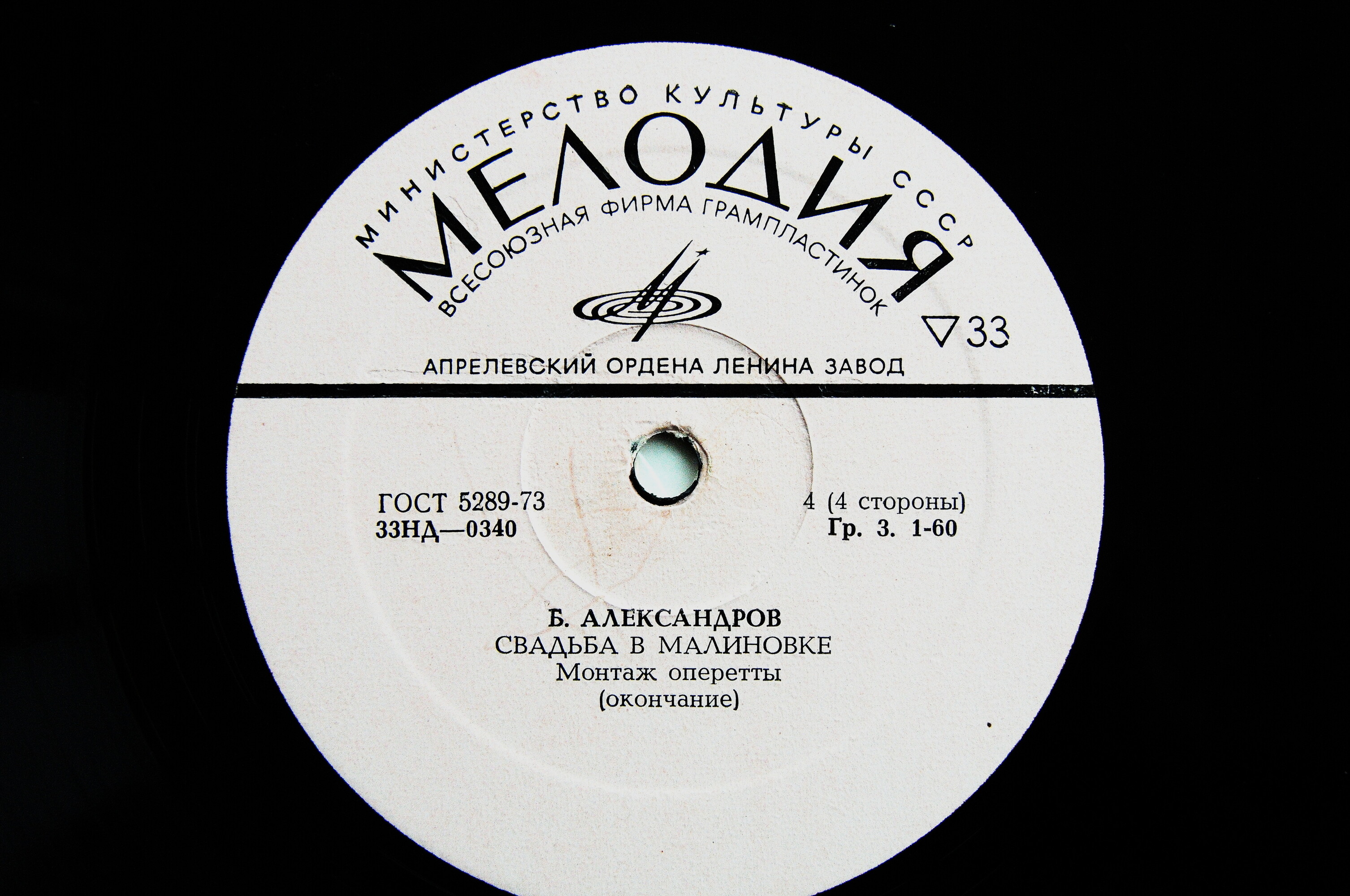 Б. АЛЕКСАНДРОВ (1905–1994): «Свадьба в Малиновке» (монтаж оперетты)