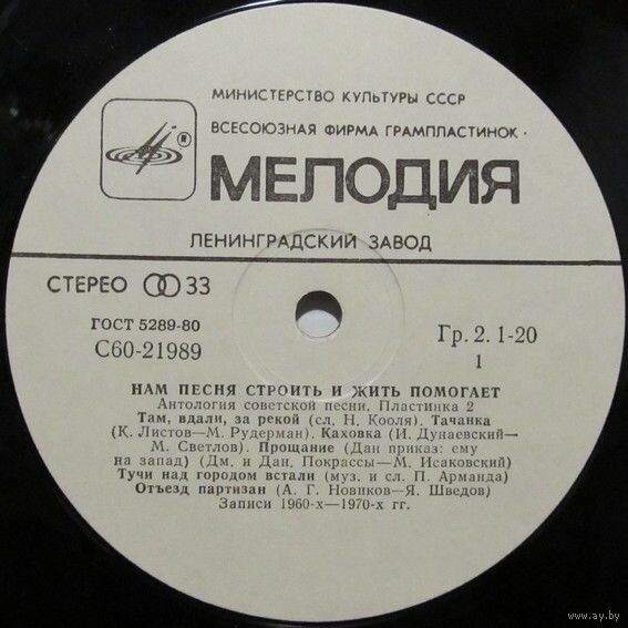 НАМ ПЕСНЯ СТРОИТЬ И ЖИТЬ ПОМОГАЕТ. Антология советской песни. Пластинка 2