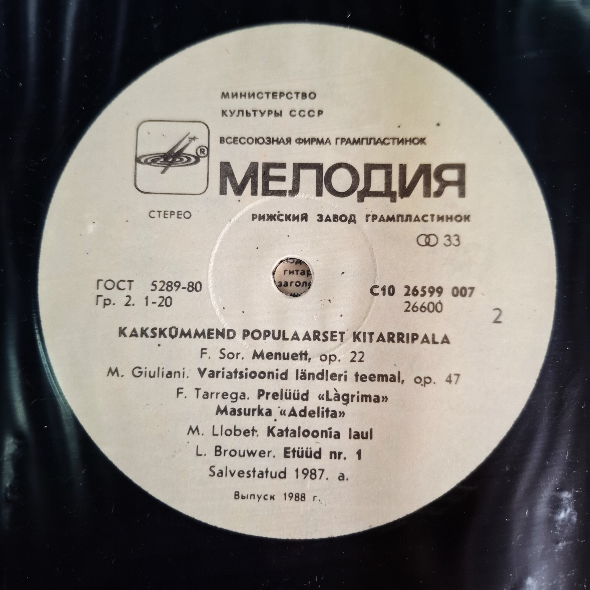 Хейки МЯТЛИК (гитара). Двадцать популярных пьес для гитары
