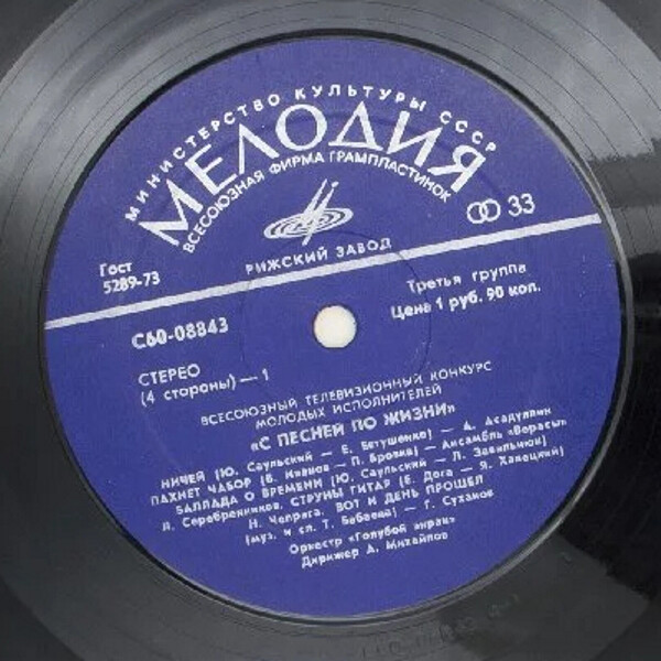 Всесоюзный телевизионный конкурс молодых исполнителей "С песней по жизни" (пластинка 1)