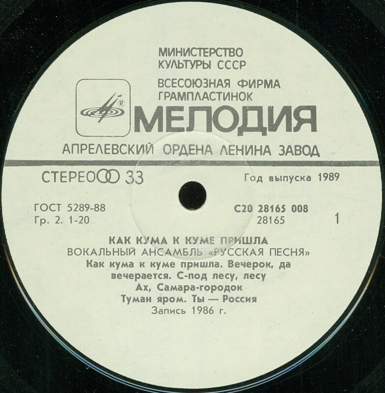 Вокальный ансамбль "Русская песня" - Как кума к куме пришла