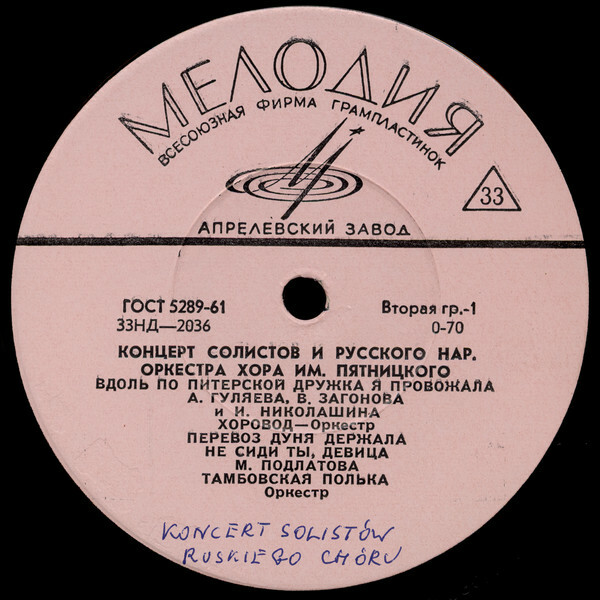 КОНЦЕРТ СОЛИСТОВ И РУССКОГО НАРОДНОГО ОРКЕСТРА ХОРА им. ПЯТНИЦКОГО, дирижер В. Хватов