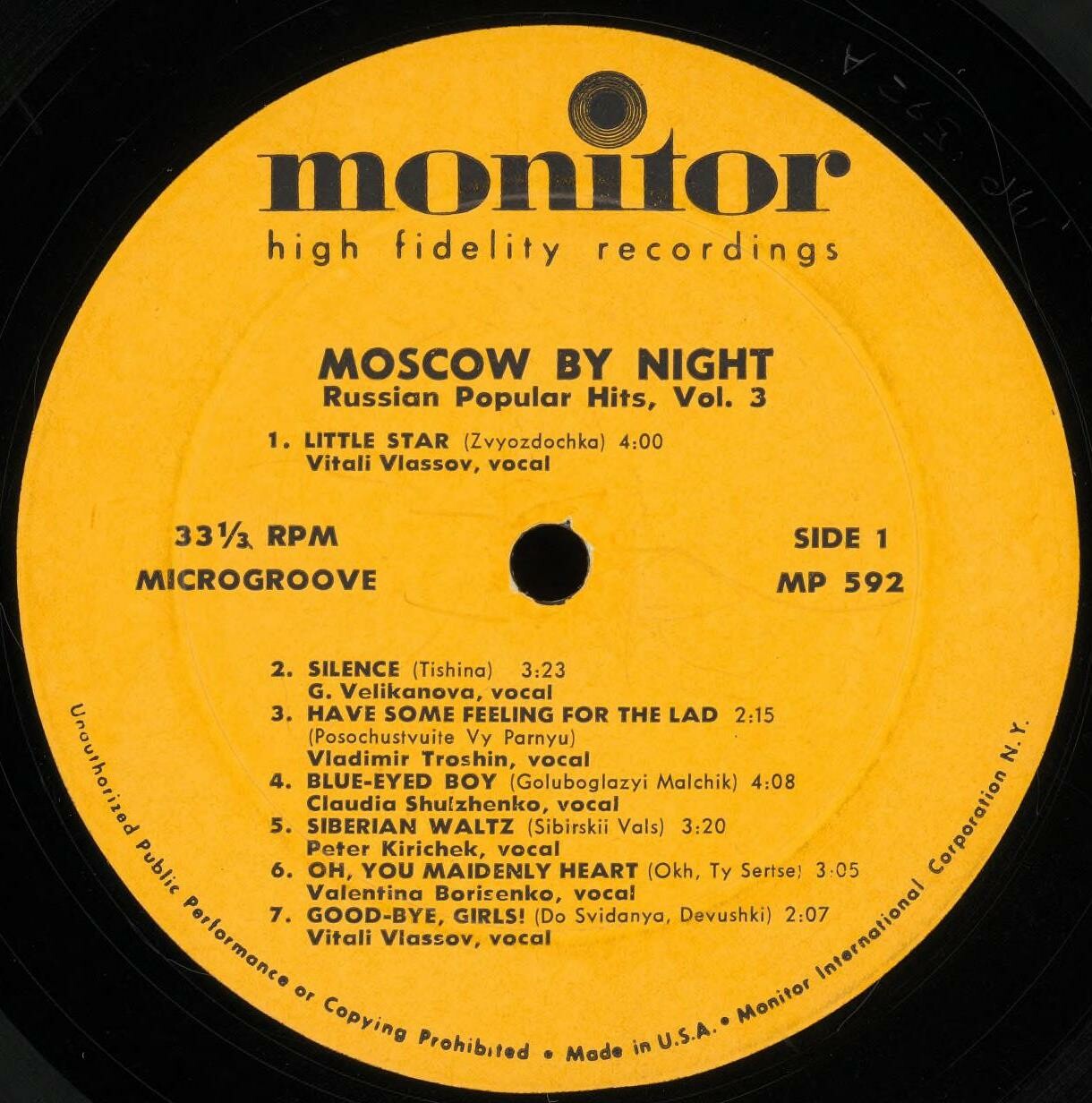 Moscow By Night. Russian Popular Hits. Vol. 3