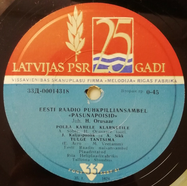 Духовой ансамбль Эстонского радио "Пасунапойсид", худ. рук. Х. Орусаар / Pasunapoisid - Eesti Raadio Puhkpilliansambel