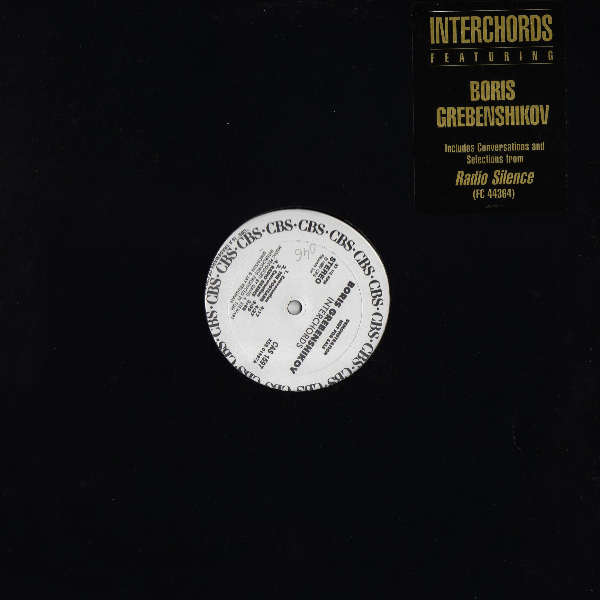 Boris Grebenshikov. «Interchords» (promo, not for sale)