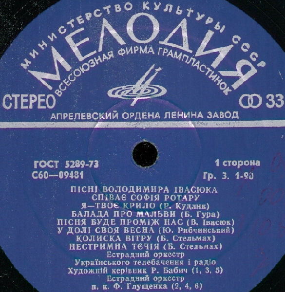 Пісні Володимира Івасюка співає Софія Ротару