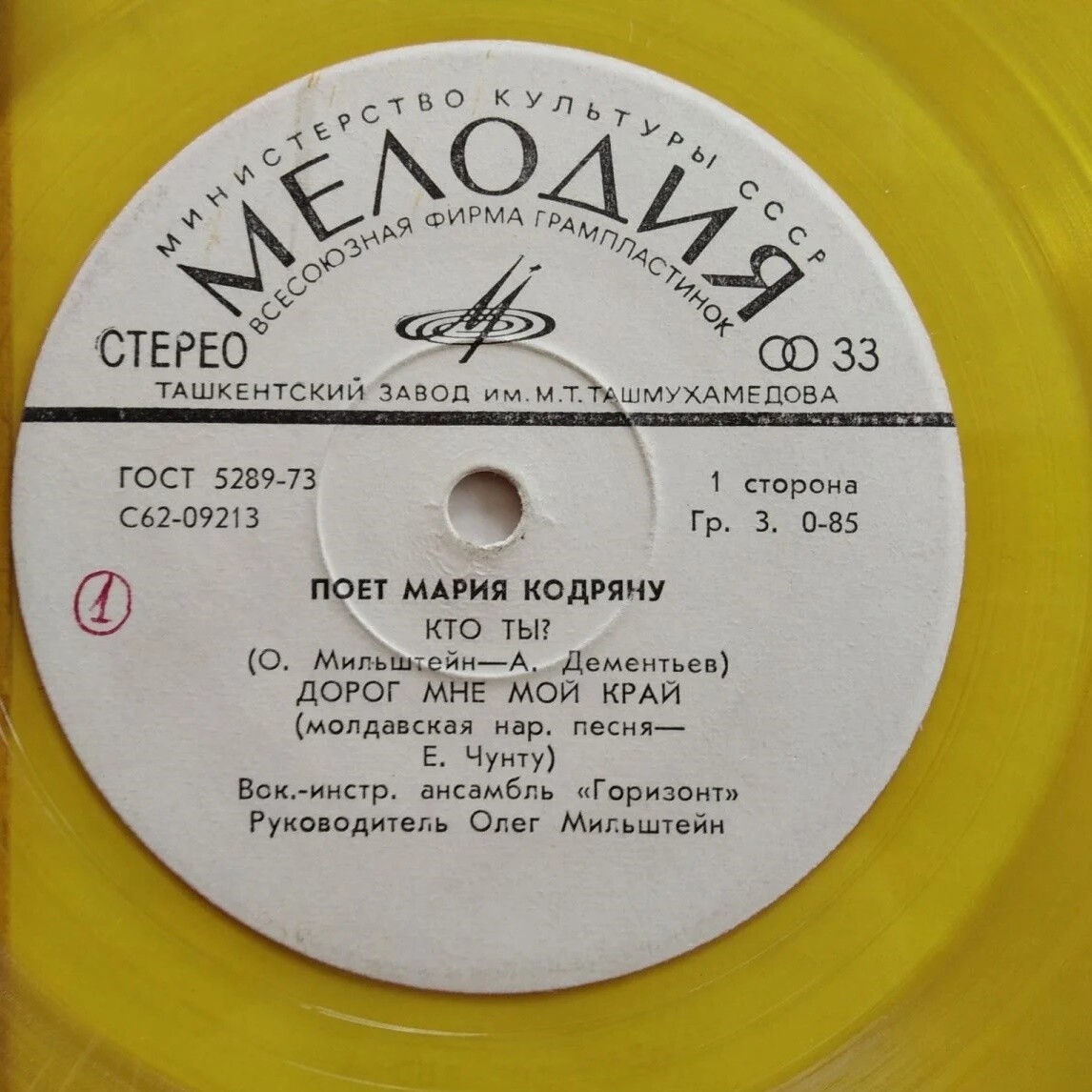 Мария Кодряну. ВИА "Горизонт", рук. О.Мильштейн