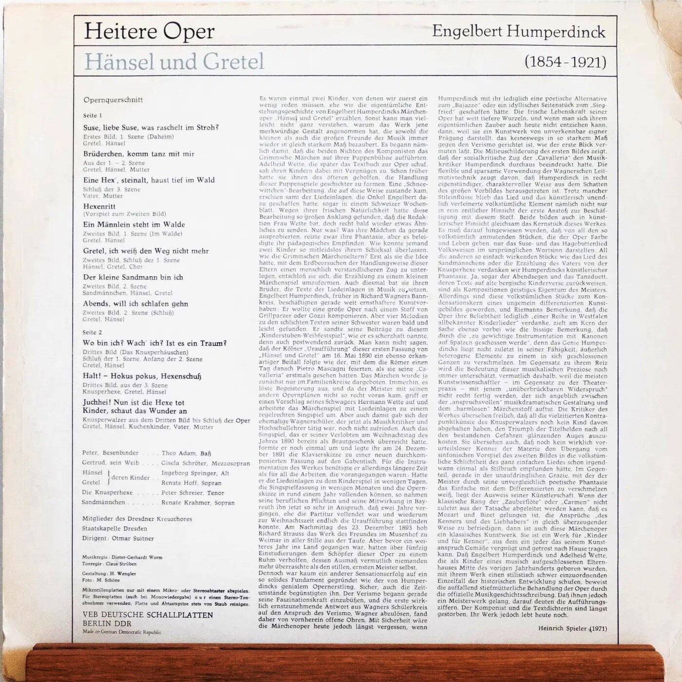 Engelbert Humperdinсk - Hänsel und Gretel  / Э. Хумпердинк, "Гензель и Гретель", фр-ты из оперы [по заказу немецкой фирмы ETERNA, 8 26 179]