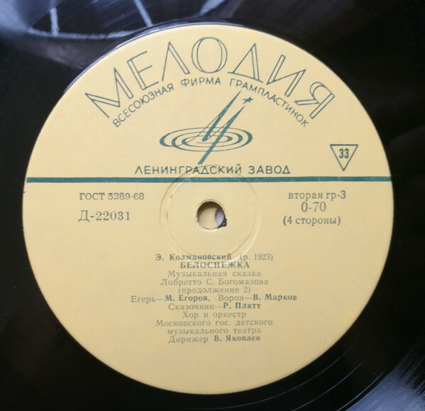 Э. Колмановский. Белоснежка (музыкальная сказка)