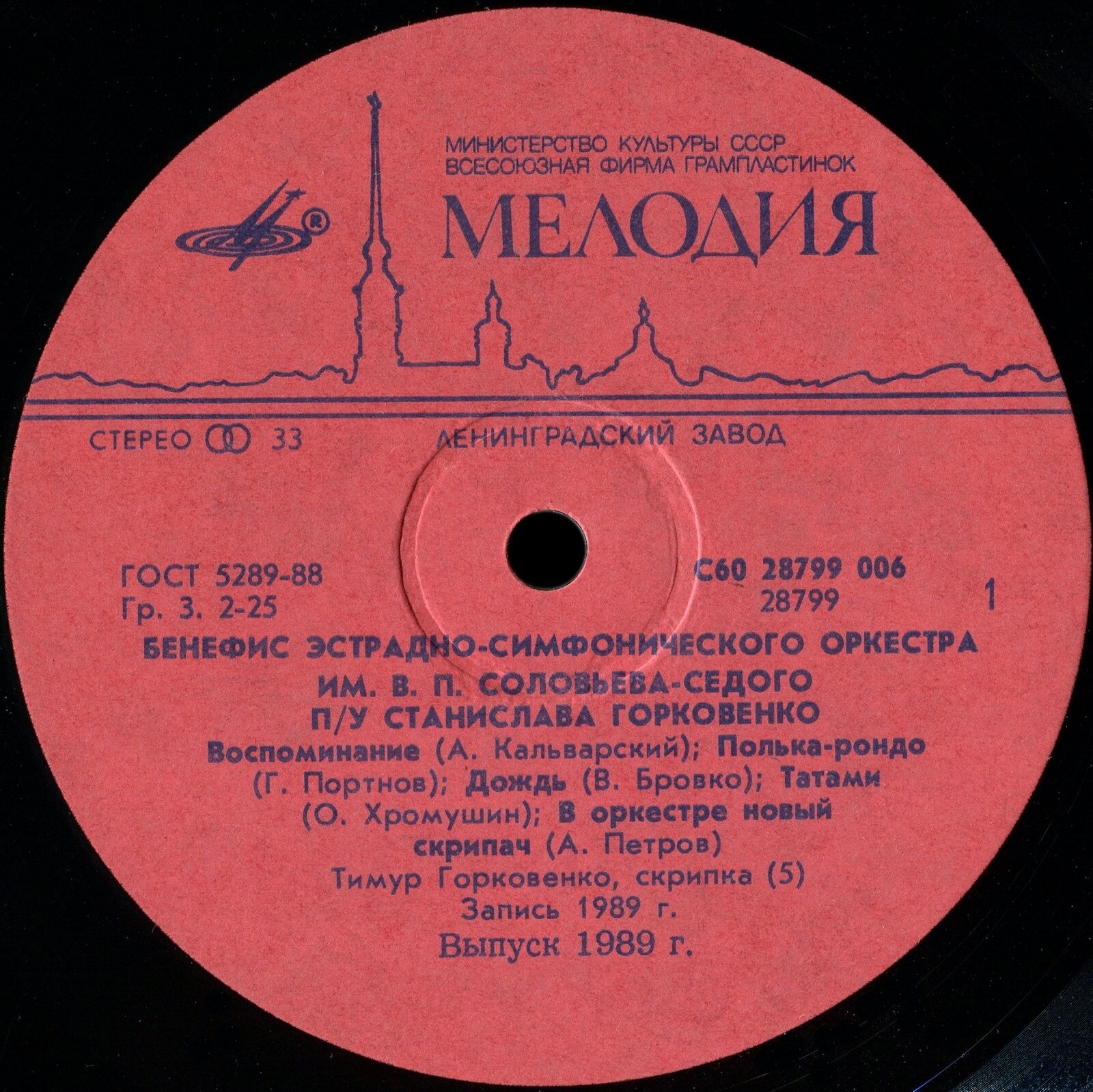 Бенефис эстрадно-симфонического оркестра им. В. П. Соловьева-Седого п/у Станислава Горковенко
