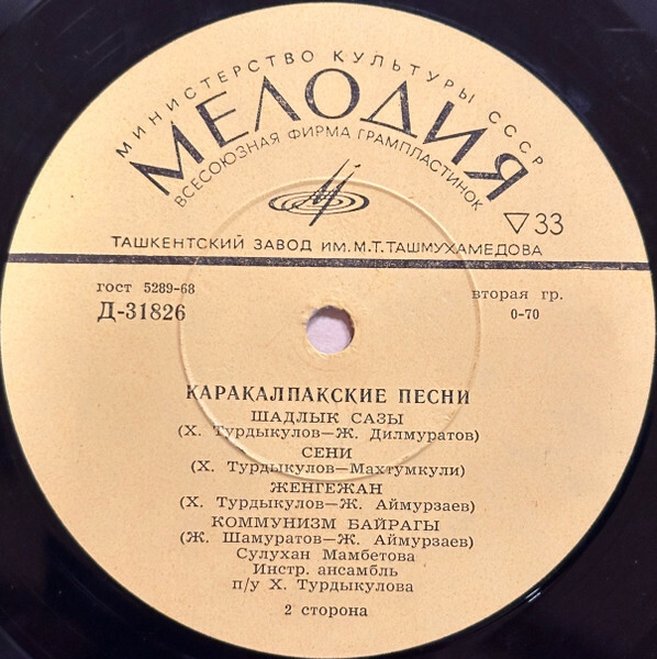 МАМБЕТОВА Сулухан. Каракалпакские песни