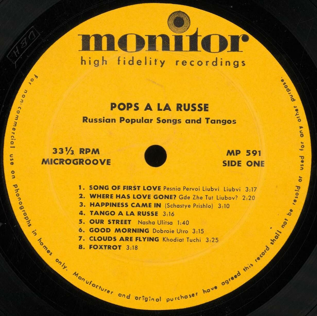 Pops a la Russe. Russian Popular Songs and Tangos