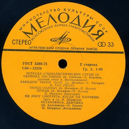 Эстрада социалистических стран (I)