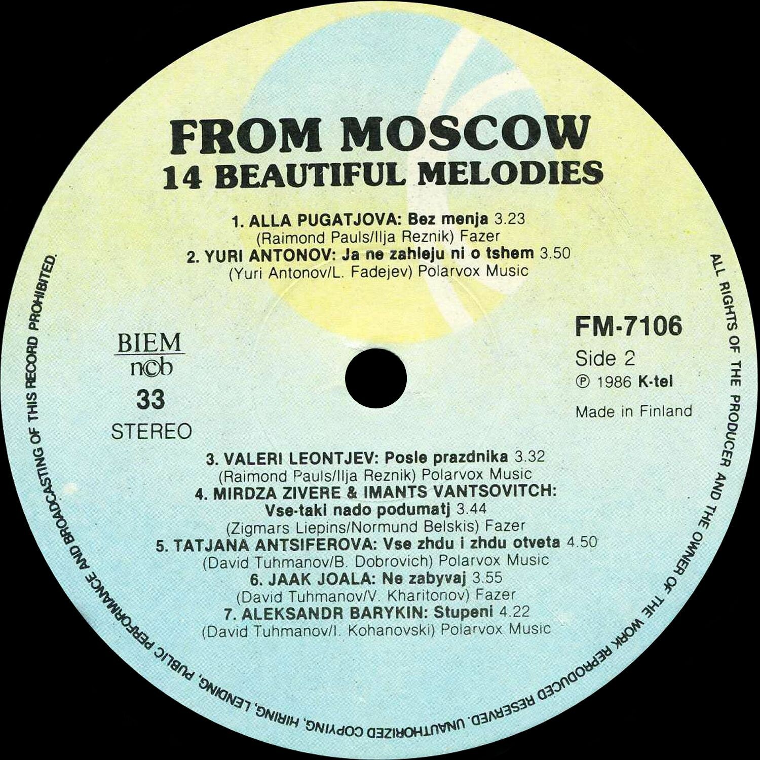 14 Beautiful Melodies from Moscow