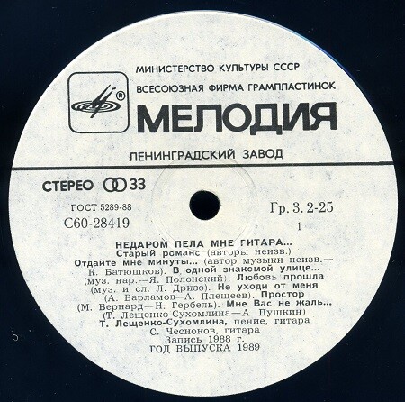 Татьяна Лещенко-Сухомлина. «Недаром пела мне гитара...» Русский романс