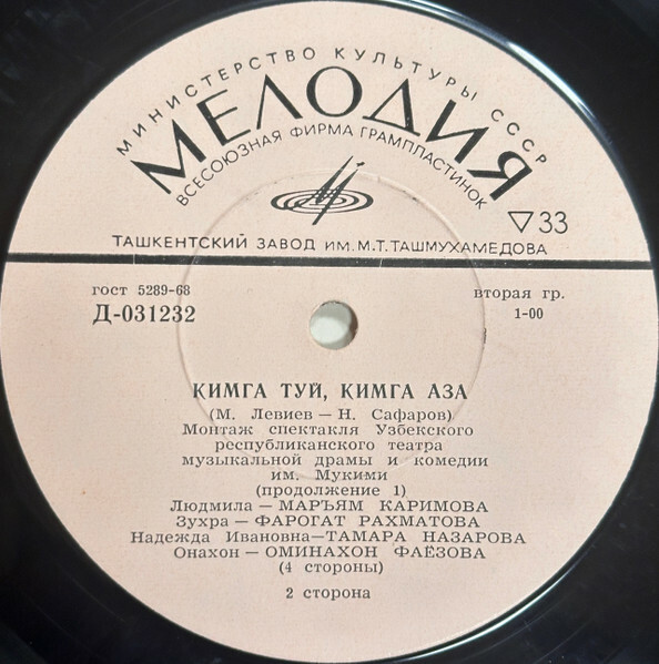 КИМГА ТУЙ, КИМГА АЗА (М. Левиев — Н. Сафаров). Монтаж спектакля Узбекского республиканского театра музыкальной драмы и комедии им. Мукими