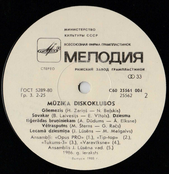 МУЗЫКА В ДИСКОКЛУБАХ (на латышском яз.)