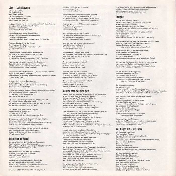 Vladimir Vissotski. Lieder III