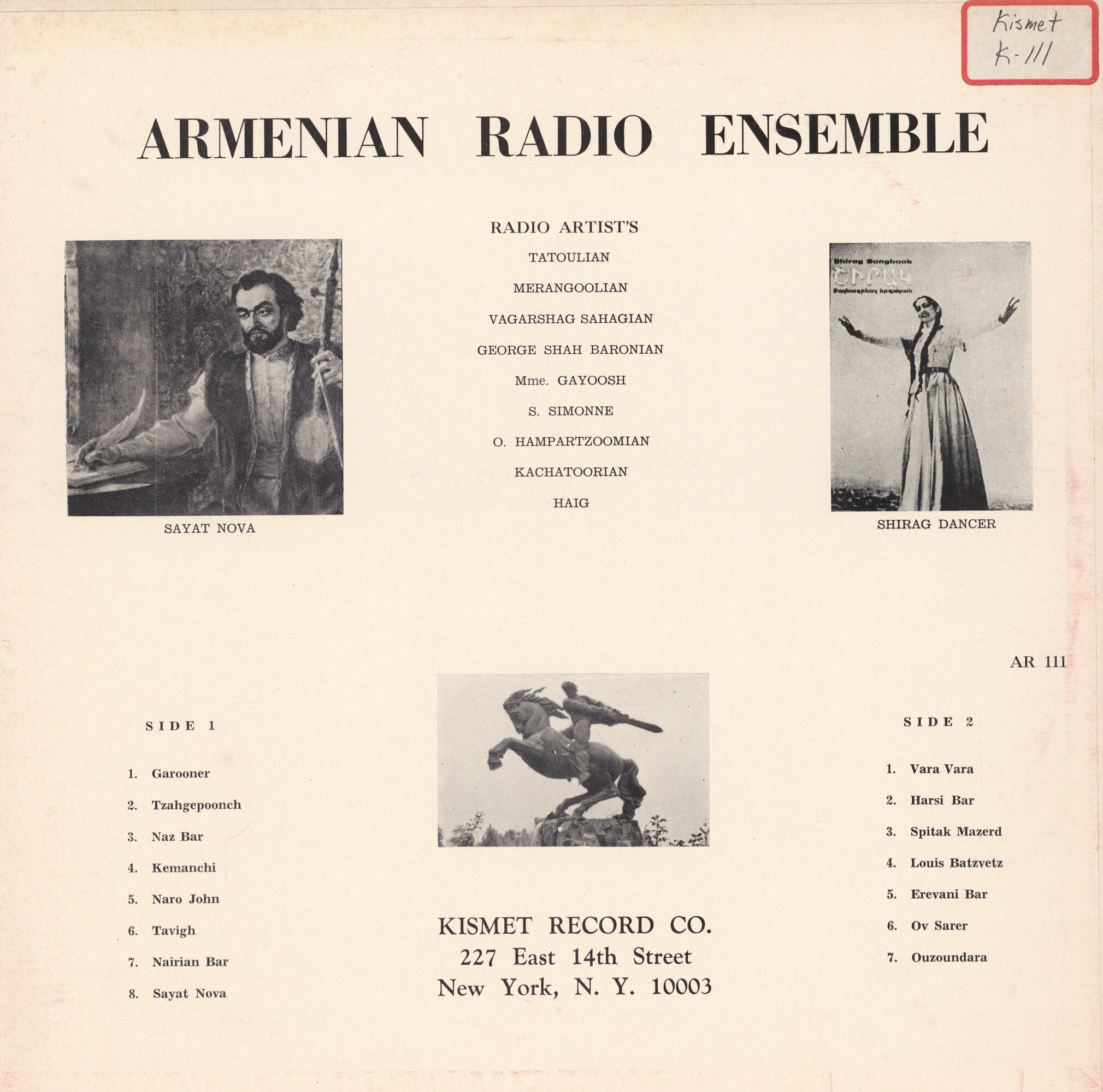 Armenian Radio Ensemble Songs and Dances