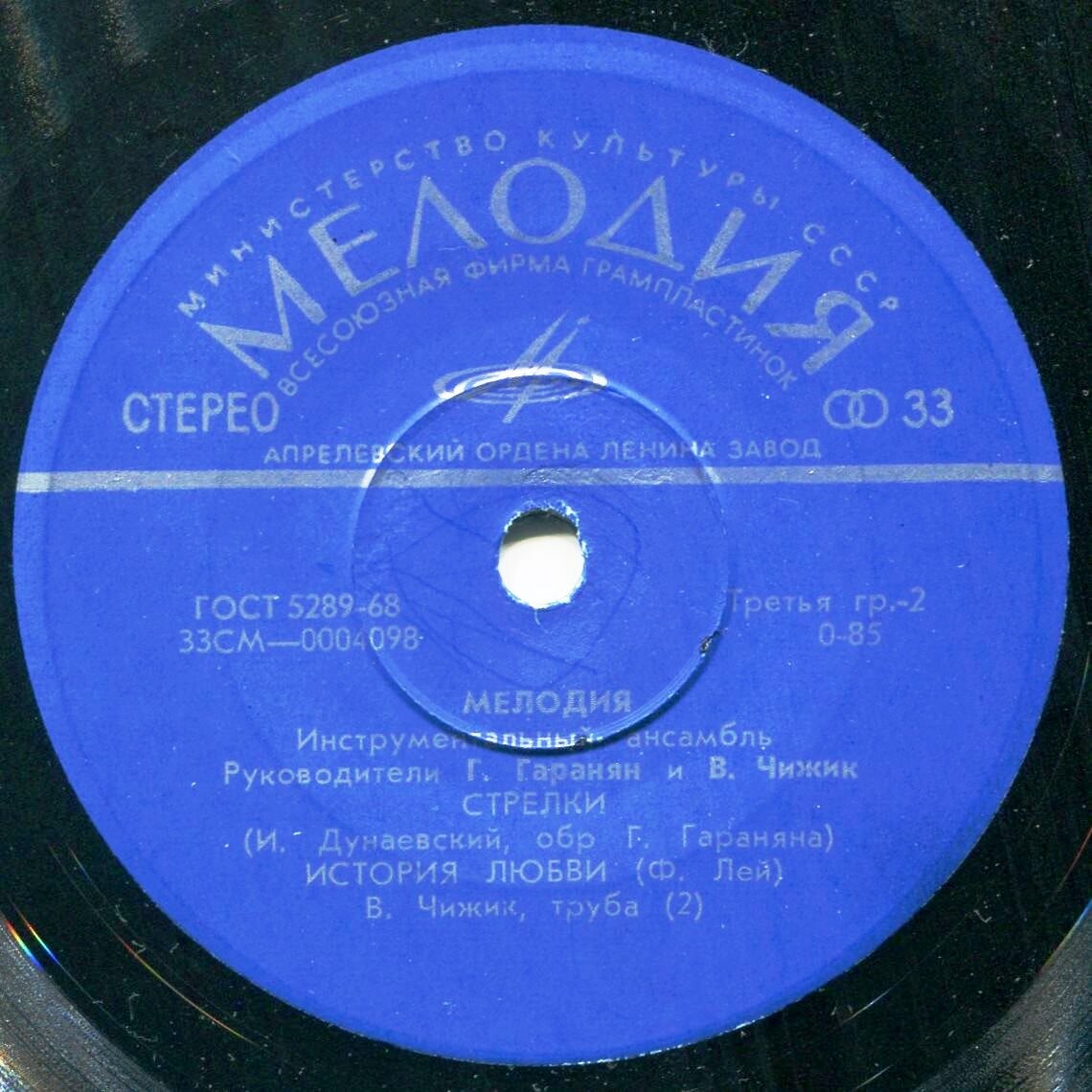 Инстр. ансамбль "Мелодия", рук. Г. Гаранян и В. Чижик