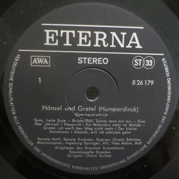 Engelbert Humperdinсk - Hänsel und Gretel  / Э. Хумпердинк, "Гензель и Гретель", фр-ты из оперы [по заказу немецкой фирмы ETERNA, 8 26 179]