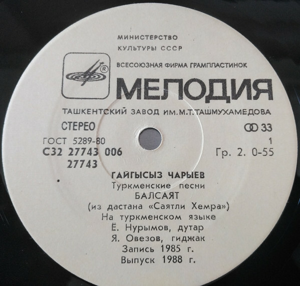 ЧАРЫЕВ Гайгысыз.