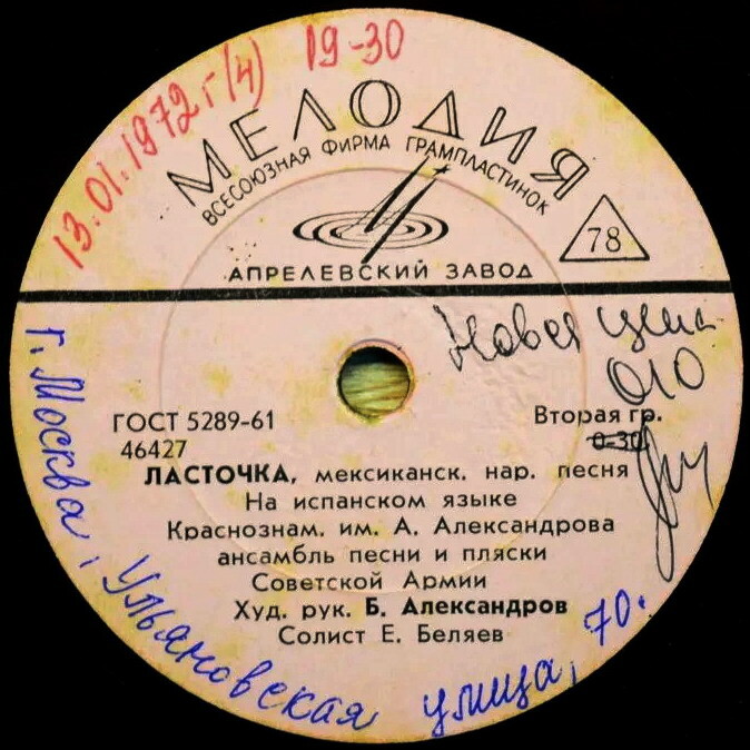 Краснознамённый ансамбль — Ласточка / Нет, сеньор!